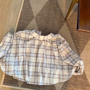 Plaid Shirt in Cream and Brown